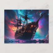 Pirate SpaceShip landt op een andere planeet Briefkaart (Voorkant)