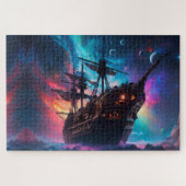 Pirate SpaceShip landt op een andere planeet Legpuzzel (Horizontaal)