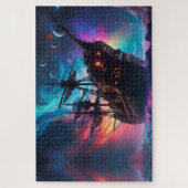 Pirate SpaceShip landt op een andere planeet Legpuzzel (Verticaal)