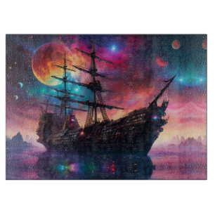 Pirate SpaceShip landt op een andere planeet Snijplank