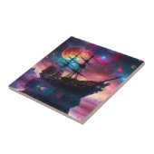 Pirate SpaceShip landt op een andere planeet Tegeltje (Zijkant)