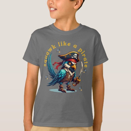 Pirate Sparrow Squawk Grappig Talk Als een Pirate T-shirt (Voorkant)