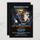 Pirate spookschip jolly roger nacht stormen kaart (Voorkant / Achterkant)