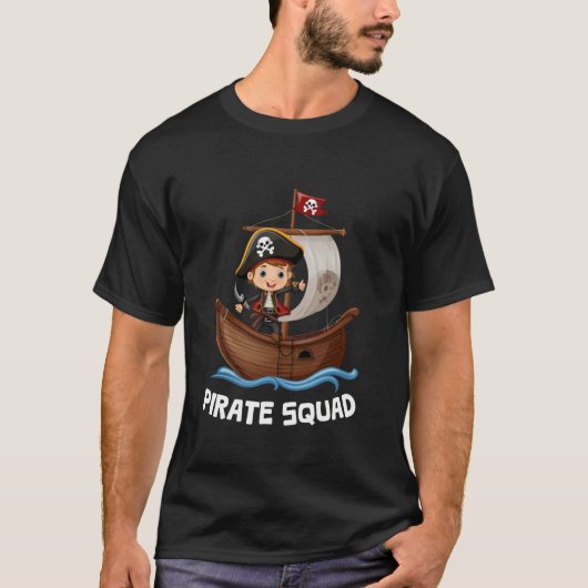 Pirate Squad piratenschip bemanning Halloween kost T-shirt (Voorkant)