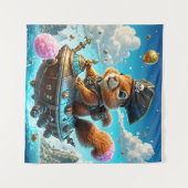 Pirate Squirrel's Acorn Ruimteschip Avontuur Wandkleed (Voorkant (horizontaal))