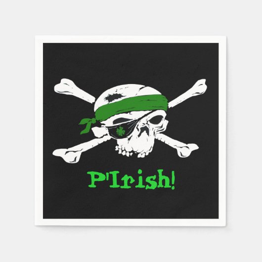 Pirate St Patrick's Day Party Aangepaste papieren  Servet (Voorkant)