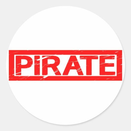 Pirate Stamp Ronde Sticker (Voorkant)
