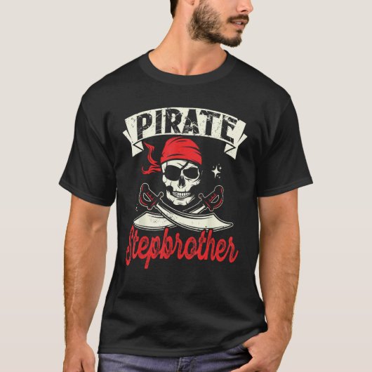 Pirate Stepbrother Skull and Crossbones Flag Pirat T-shirt (Voorkant)