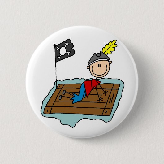 Pirate Stick Figuur Button (Voorkant)