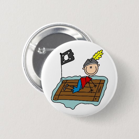 Pirate Stick Figuur Button (Voorkant /achterkant)
