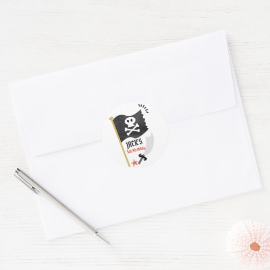 Pirate Stickers Pirate Verjaardagsfeestje Jongen (Envelop)