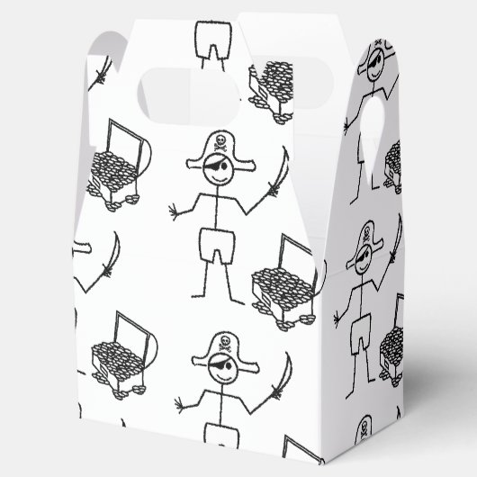 Pirate Stickman met schatkist Bedankdoosjes (Geopend)