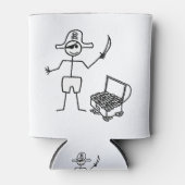 Pirate Stickman met schatkist Blikjeskoeler (Voorkant)