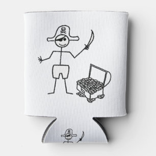 Pirate Stickman met schatkist Blikjeskoeler