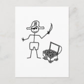 Pirate Stickman met schatkist Briefkaart (Voorkant)