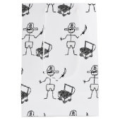Pirate Stickman met schatkist Medium Cadeauzakje (Achterkant)