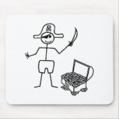 Pirate Stickman met schatkist Muismat (Voorkant)