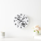 Pirate Stickman met schatkist Ronde Klok (Huis)