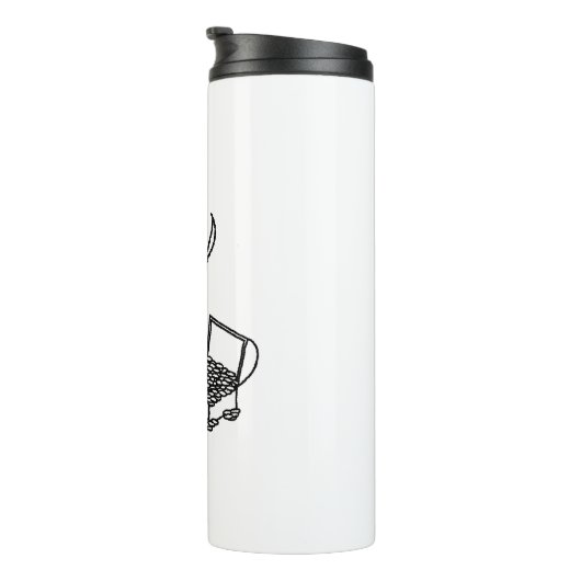 Pirate Stickman met schatkist Thermosbeker (Geroteerd rechts)