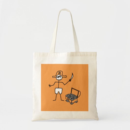 Pirate Stickman met schatkist Tote Bag (Voorkant)