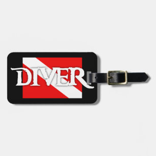 Pirate-stijl duikvlag bagagelabel
