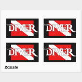 Pirate-stijl duikvlag rechthoekige sticker (Vel)