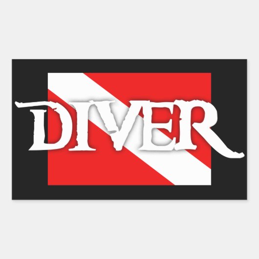 Pirate-stijl duikvlag rechthoekige sticker (Voorkant)