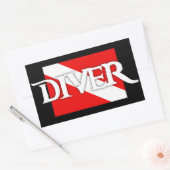 Pirate-stijl duikvlag rechthoekige sticker (Envelop)