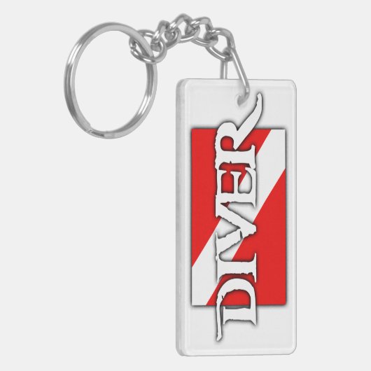 Pirate-stijl duikvlag sleutelhanger (Voorkant Links)