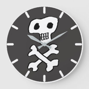 Pirate Style Skull & Crossbones Grote Klok