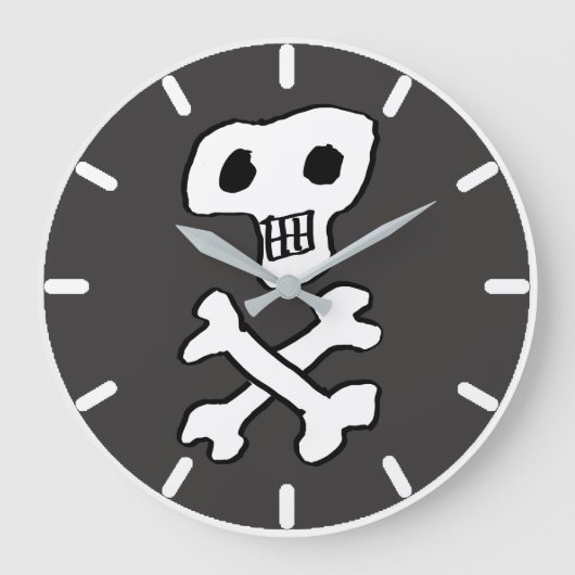 Pirate Style Skull & Crossbones Grote Klok (Voorkant)