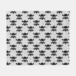 Pirate Style Skulls Pattern  Fleece Deken