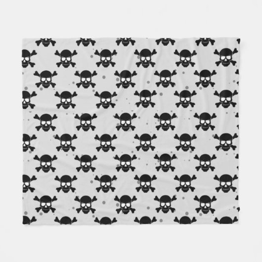 Pirate Style Skulls Pattern  Fleece Deken (Voorkant (Horizontaal))