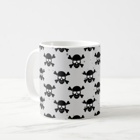 Pirate Style Skulls Pattern Koffiemok (Voorkant links)