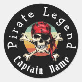 Pirate sunset classic round sticker (Voorkant)