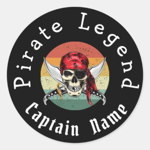 Pirate sunset ronde sticker