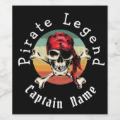 Pirate sunset wijn etiket (Enkel label)