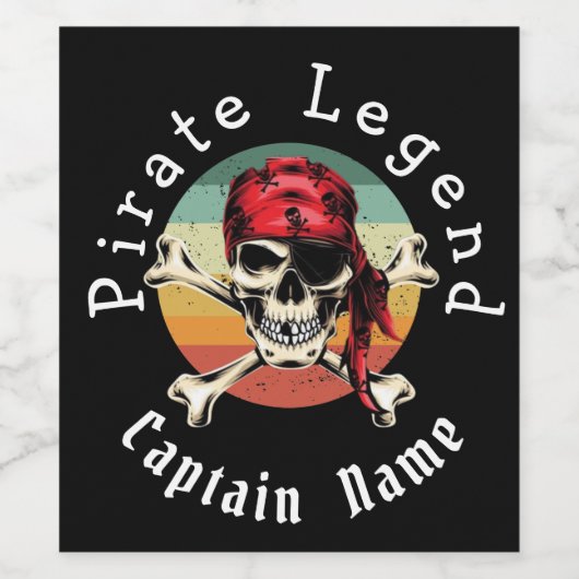 Pirate sunset wijn etiket (Enkel label)