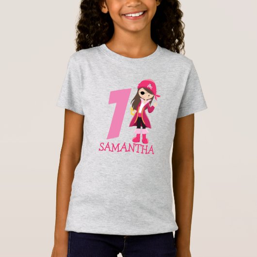 Pirate T-Shirt (roze meisje) (Voorkant)