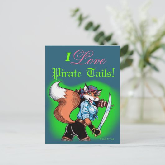 Pirate Tails Briefkaart (Staand voorkant)