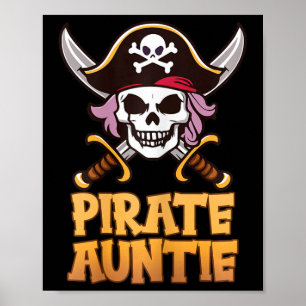 Pirate Tante Grappige Kapitein Matching Halloween Poster