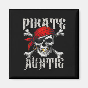 Pirate Tante Jolly Roger Vlag en schedel Crossbone Magneet