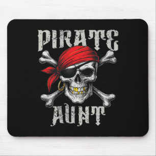 Pirate Tante Jolly Roger Vlag en schedel crossbone Muismat
