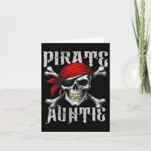 Pirate Tante Jolly Roger Vlag En Schedel Kruisbeen Kaart