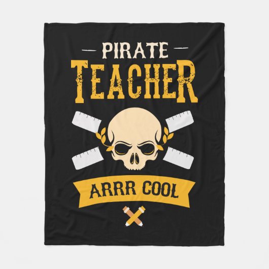 Pirate Teacher Arrr Cool Skull Rustic Fleece Deken (Voorkant)