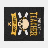 Pirate Teacher Arrr Cool Skull Rustic Fleece Deken (Voorkant (Horizontaal))