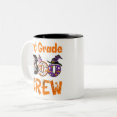 Pirate Teacher Funny Halloween Skull Adult Gift Tweekleurige Koffiemok (Voorkant links)