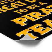 Pirate Teacher Theme voor schoolpersoneel met masc Poster (Hoek)