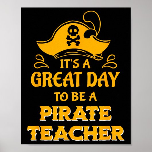 Pirate Teacher Theme voor schoolpersoneel met masc Poster (Voorkant)