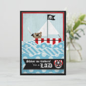 Pirate Teddy Bear Baby shower Kaart (Staand voorkant)